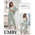 thumbnail image 2 of Silk Satin Pajamas for Women Set 2 Piece Silk Pjs Long Sleeve Top Cozy Sleepwear Silky Pajamas, 2 of 6