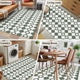 thumbnail image 5 of Vintage Bohemia Area Rugs 4'x6', Washable Small Throw Rugs for Office Bathroom, Minimalist Abstract Geometric Art Green Indoor Outdoor Rug Non-Slip Low Pile Carpet Runner Reversible Floor Mats, 5 of 8