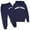 Navy, variant on GobdXE Kids 2 Piece Tracksuit New York Print Hooded Sweatshirt Jogger Pants Boys Girls Casual Outfit Set Light Blue,11-12 Years