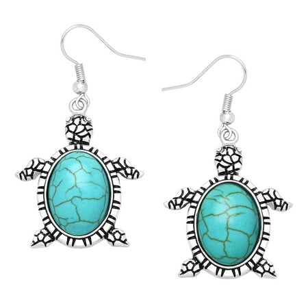 - Falari Natural Stone Turtle Shaped Earring Turquoise