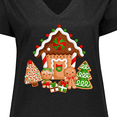 thumbnail image 4 of Inktastic Gingerbread House Christmas Women's Plus Size V-Neck T-Shirt, 4 of 5