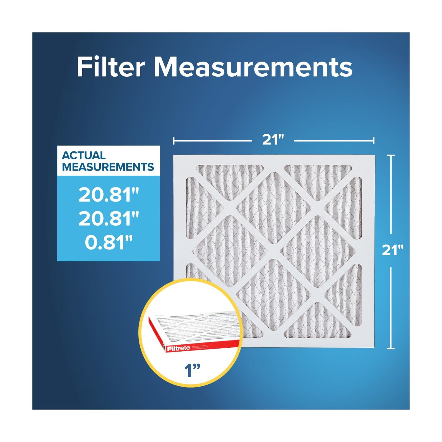Filtrete 21x21x1 HVAC Furnace Air Filter, MPR 1000 MERV 11, Allergen Defense, 6 Pack