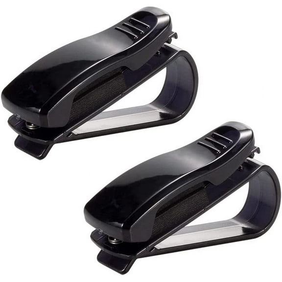 2 Pack Sunglass Holder for Car Sun Visor, Glasses Holder Clip Hanger Eyeglasses Mount for Car with Ticket Card Clip