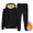 Black, variant on USSUMA 2 Piece Sets for Women Hoodie for Women Long Sleeved Pullover Sweatpant Outfits Full Zipper Pocket Solid Tracksuit Stretch Waist Warm Jogger Sets Loose Weekend Fall Suit
