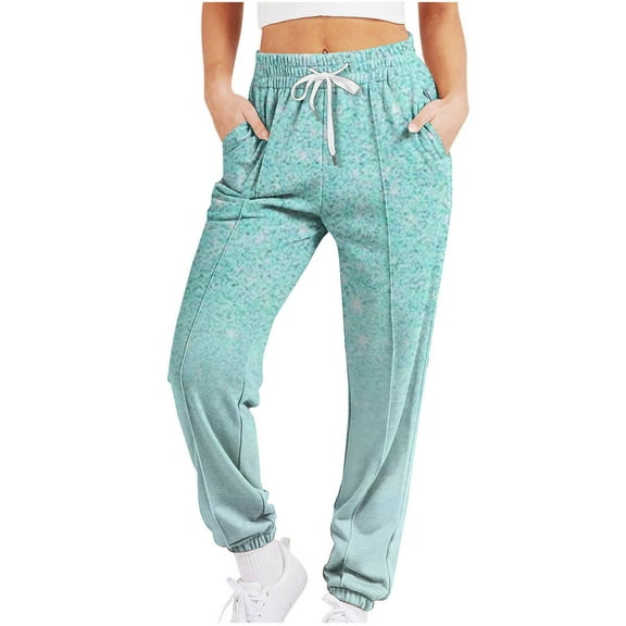 Sweatpants Women Sevevn Women Gradient Printed Casual Drawstring Sports Ankle Sweatpants Lounge Pants