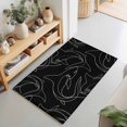 thumbnail image 2 of Entryway Rug 2'x3', Black Shark Kitchen Runner Rugs Non-Slip Carpet Mats, Black White Line Abstract Art Bedside Rugs Runners Washable Floor Carpet for Bathroom Laundry Room, 2 of 8