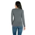 thumbnail image 3 of 24/7 Comfort Apparel Women's Solid Long Sleeve Scoop Neck Tee, 3 of 4