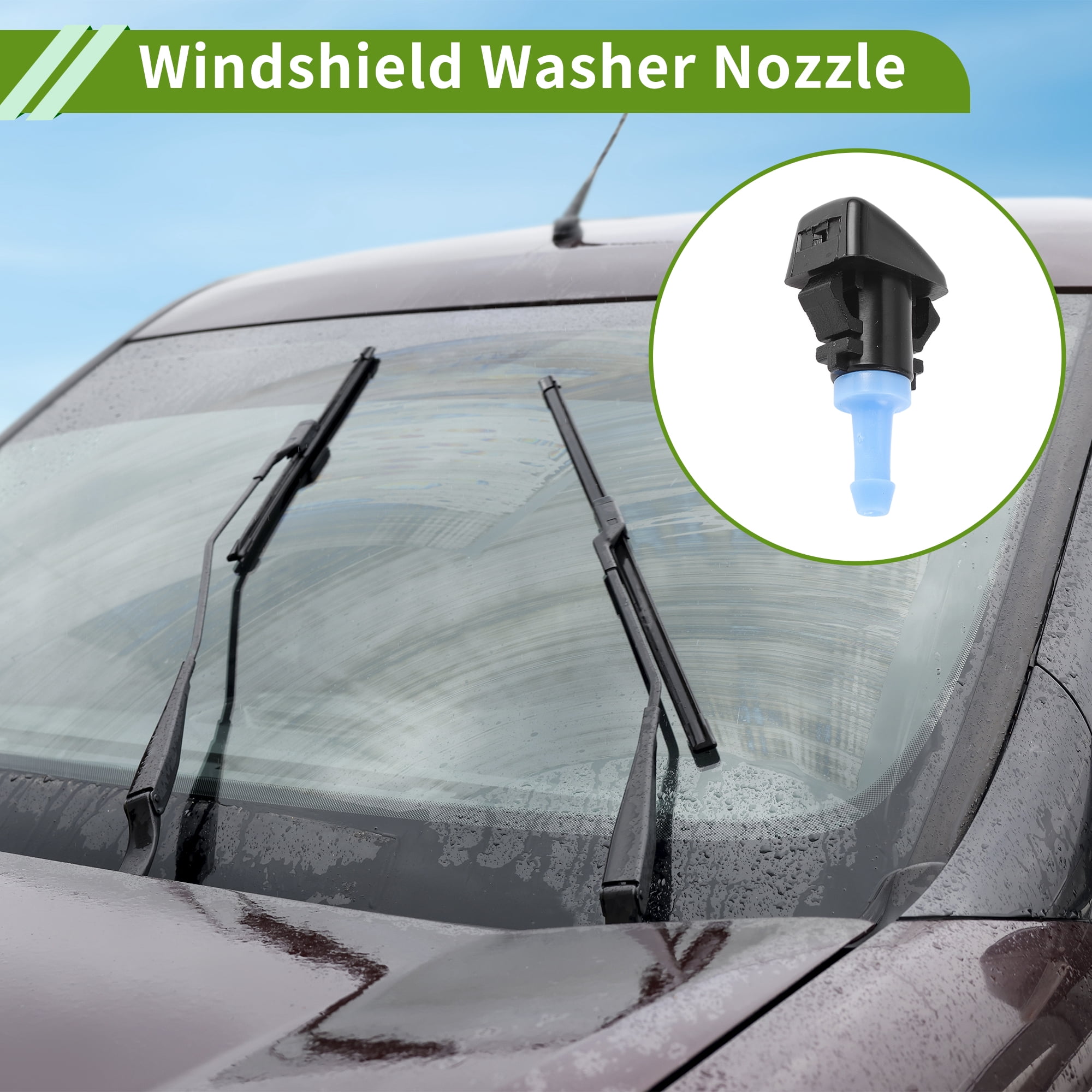 Unique Bargains Windshield Washer Nozzle for Jeep Compass 2007 - 2010 Black Blue