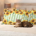 thumbnail image 3 of Yellow Spring Sunflowers Outdoor Waterproof Pillow Covers, Light Green Striped Country Decorative Rectangle Throw Pillowcase Sofa Cushion Sham for Patio/Couch/Chair, 20"x12" 2 Pack, 3 of 8