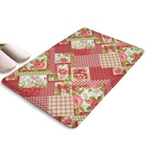 Pioneer Flower Floral Print Flannel Non Slip Door Rugs,Washable Door Mats Indoor,Decorative Door Mats,Dirt-Resistant and Absorbent Doormat for Entrance,Bedroom,Kitchen,Bathroom,31.5"x17"