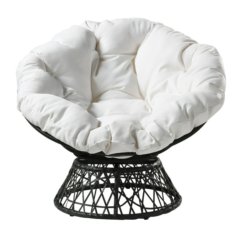 Osp home furnishings papasan chair with white cushion and black frame deals