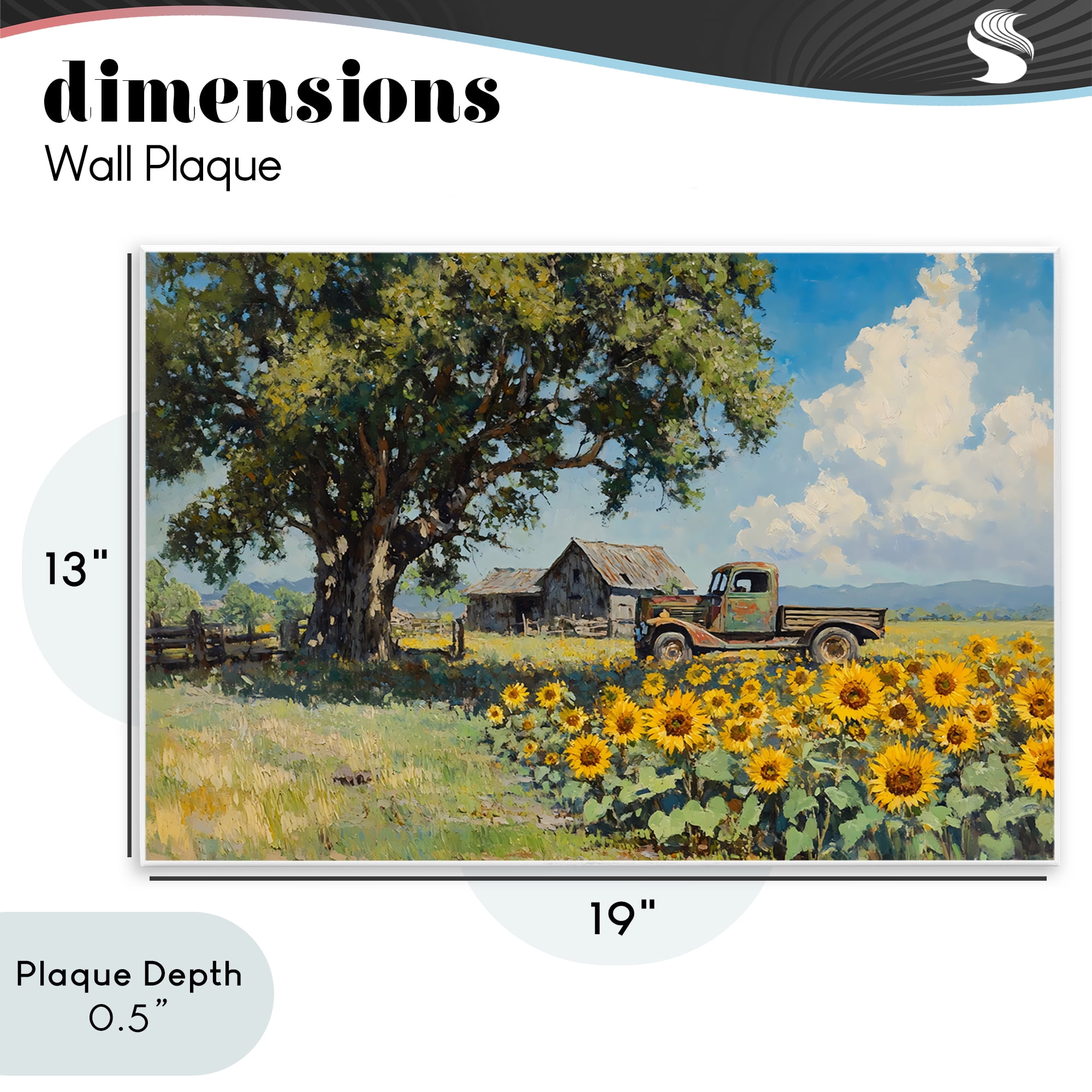 Stupell Industries Sunflower Pickup by Old Barn Wall Plaque Art, design by Franklyn Gregory