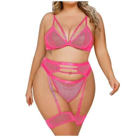 

YANHAIGONG Sexy Lingerie for Women Lingerie for Women Clearance Plus Size Sexy Women Lingerie Mesh Perspective Temptation Babydoll Panties Garter Belt Underwear Sleepwear Suit