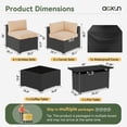 thumbnail image 6 of Aoxun 12 Piece Patio Furniture Set with 44” Fire Pit Table Wicker Rattan Patio Sectional Sofa Set Outdoor Seating Furniture with Thickened Cushion, Beige, 6 of 7