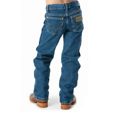 wrangler big boys' original cowboy cut george strait jeans,heavy denim stone,16 slim