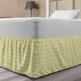 thumbnail image 1 of Geometric Bed Skirt, Modern Zigzag Lines Turned into All Directions in Repetitive Pattern Art, Elastic Bedskirt Dust Ruffle Wrap Around for Bedding Decor, 4 Sizes, Pale Khaki White, by Ambesonne, 1 of 2