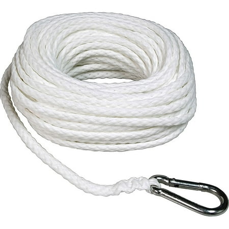 SeaSense Hollow Braid Polypropylene Anchor Line, 3/8' x 75', White