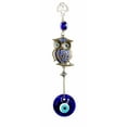 thumbnail image 3 of Turkish Blue Evil Eye Crystal Owl Wall Hanging Protection Amulet Home Decor Gift, 3 of 3
