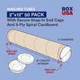 thumbnail image 4 of Box Usa Bp2012K Mailing Tubes With Caps, 2 X 12, Kraft (Pack Of 50), 4 of 4