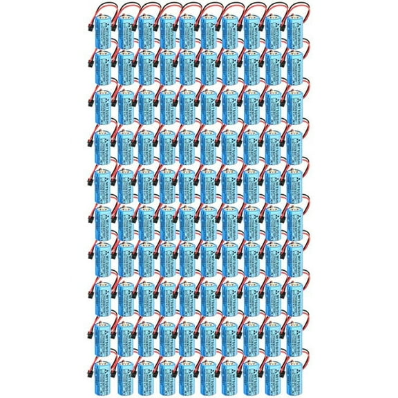 100 Pcs 1800mAh CR17335SE-R 3V Q6BAT Non-Rechargable 3V Battery for Mitsubishi Q170HBATC Q25PRHCPU QNS FANUC System PLC Memory Backup Power