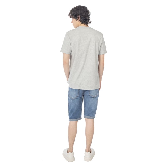 Bermuda Denim Skinny Para Hombre con Cinco Bolsillos Quarry