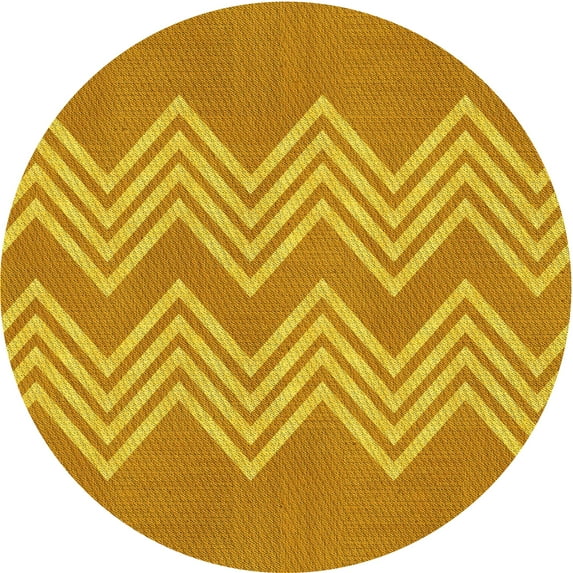 Ahgly Company Indoor Round Patterned Papaya Orange Area Rugs, 7' Round