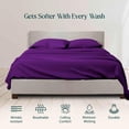 thumbnail image 2 of Pure 1000 Thread Count PIMA Cotton- Sateen Weave 4-Piece Full XL(54"X80") Purple, Single Ply Yarns, Sateen Weave, Fits Mattress 12"inch Deep Pocket, 2 of 3