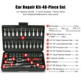 thumbnail image 2 of 46PCS 1/4 Inch Wrench Set,Drive Car Repair Tool Ratchet Torque Wrench Kit with Box, Ratchet Wrenches Set with CR-V Sockets Metric & Extension Bar, Socket Wrench Set for Automotive Repair & Home Use, 2 of 7