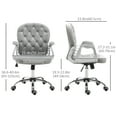 thumbnail image 3 of Vinsetto Chaise de Bureau à Domicile Réglable en Hauteur avec Dossier Capitonné à Boutons, 3 of 10