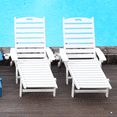 thumbnail image 3 of Outdoor Chaise Lounge Chair, Pool Lounge Chair with Adjustable Backrest, Heavy Duty HDPE Patio Recliner with Wheels for Patio Poolside, 3 of 10