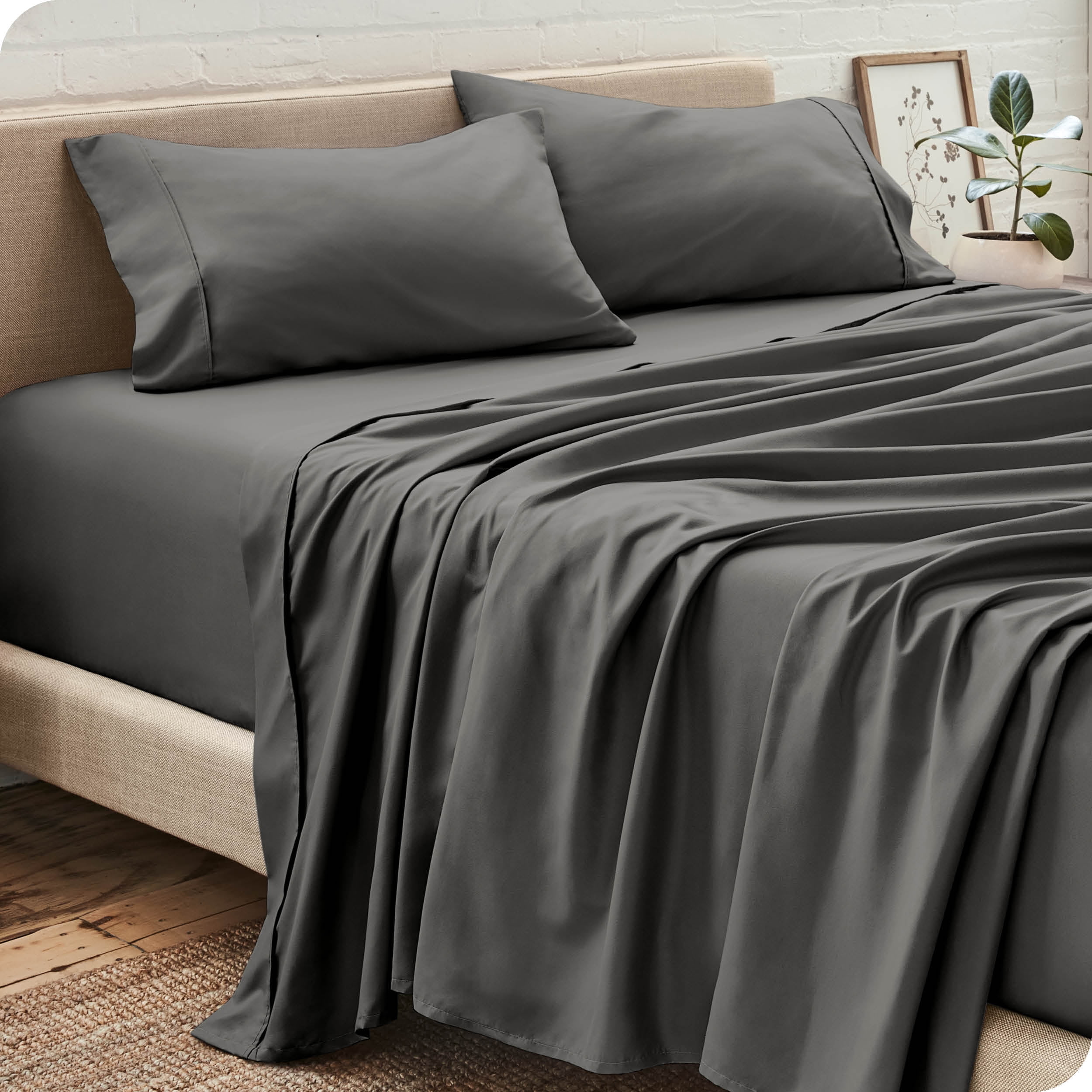 Bare Home Microfiber Bed Sheet Set, 4 