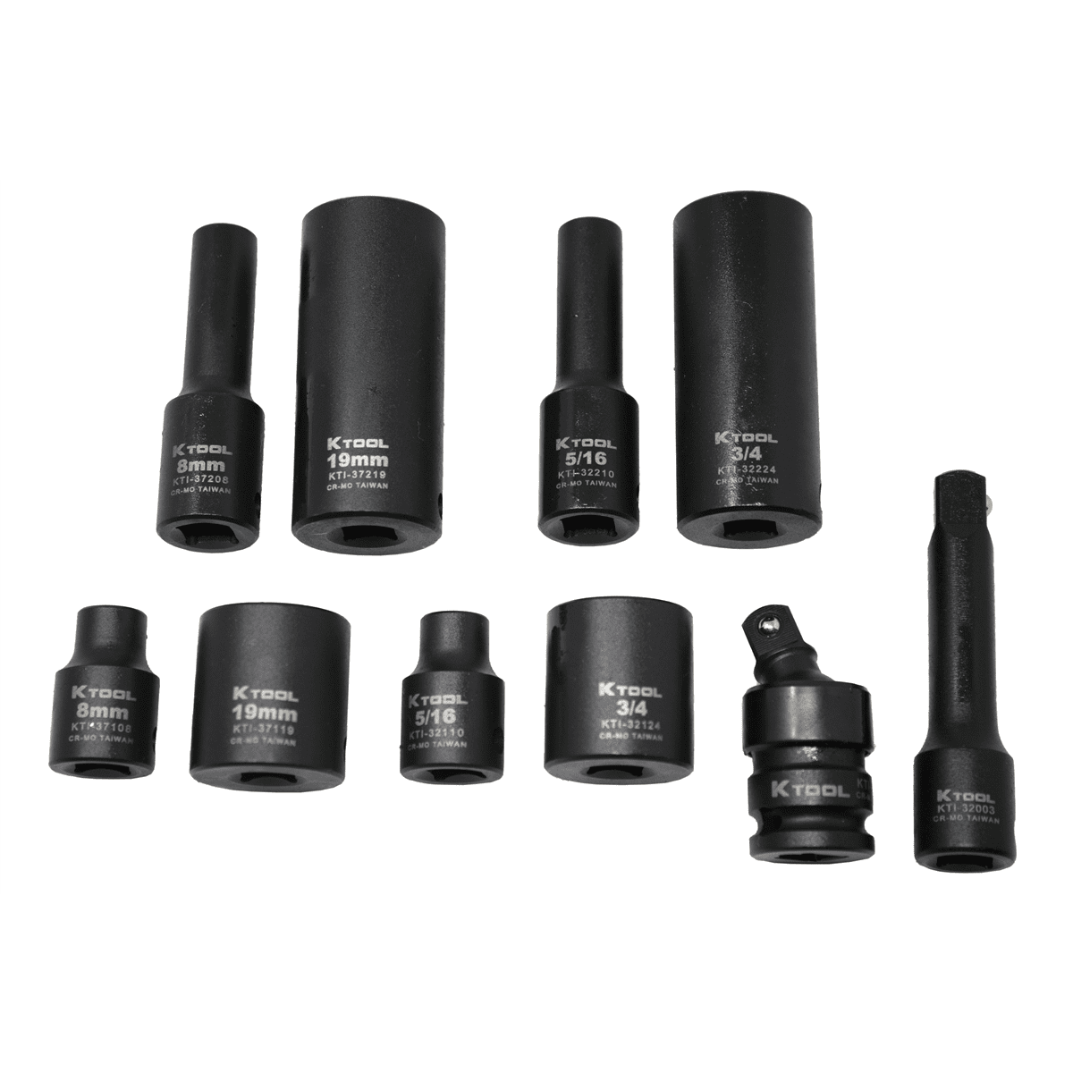 K-Tool 37042 42-pc 3/8" Drive 6pt Fractional SAE & Metric Impact Socket Set