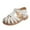 Beige, variant on AJTQTH Gradiator Sandals for Girls Closed-Toe Hollow-Out Sandals Faux Leather Low-Heel Soft Soled Sandals Velcro Straps Shoes for Summer Casual Beach Walking Sport Beige 2-3 Years