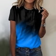 thumbnail image 2 of LUOGENLI T-shirts pour Femme pour Femmes Femmes Quotidien Été Imprimé Dégradé Col Rond Débardeurs Manches Courtes Chandails d'Entraînement Décontractés Amples T-shirts pour Femmes T-shirts Graphiques T-shirts TTG Grande Taille Vêtements d'Été Bleu Ciel G, 2 of 4
