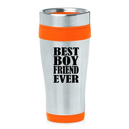 

16oz Insulated Stainless Steel Travel Mug Best Boyfriend Ever (Orange )