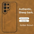 thumbnail image 1 of ELEHOLD Leather Case for Samsung Galaxy S23 Ultra 6.8",Luxury Sheepskin Comfortable Grip All-inclusive Lens Protection Soft Edge Shockproof Slim Case for Samsung S23 Ultra,Brown, 1 of 6