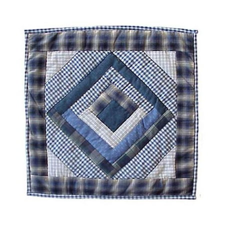 Blue Log Cabin Toss Pillow