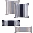 thumbnail image 3 of HomeRoots 20" X 20" Beige Gray And White 100% Cotton Striped Zippered Pillow, 3 of 10