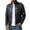 Black, variant on Miqool Mens Faux Leather Racer Jacket Stand Collar Zip Front Motorcycle Biker Coat Long Sleeve Outerwear with Chest and Side Pockets