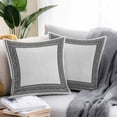 thumbnail image 2 of Gray Geometric Throw Pillow Covers 16x16 Inch Set of 2, Black Greek Key Design Burlap Modern Art Waterproof Outdoor Pillow Covers, Decorative Cushion Pillowcases for Couch, Sofa, Bed, Garden, Patio, 2 of 9