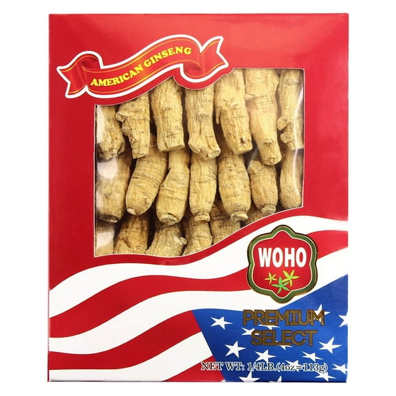 WOHO Cultivated American Ginseng 1324 Half Short Medium 4 oz Box