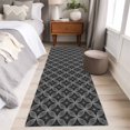 thumbnail image 4 of 2'x6' Rug Runners for Hallways Kitchen, Black Geometric Non Slip Entryway Beside Floor Carpet Runner, White Modern Abstract Art Aesthetics Washable Laundry Room Bedroom Throw Rugs Mat for Family Pet, 4 of 8