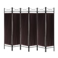 thumbnail image 2 of Legacy Decor Fabric Folding Metal Room Divider Modern 6 Panel Brown 71" Tall, 2 of 6