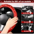 thumbnail image 5 of Cute Sparkly Red Car Steering Wheel Cover, Soft Breathable Anti-Slip PU Leather Steering Wheels Covers with Diamond Bling Rhinestone,Universal Protector Cars Accessories, 5 of 15