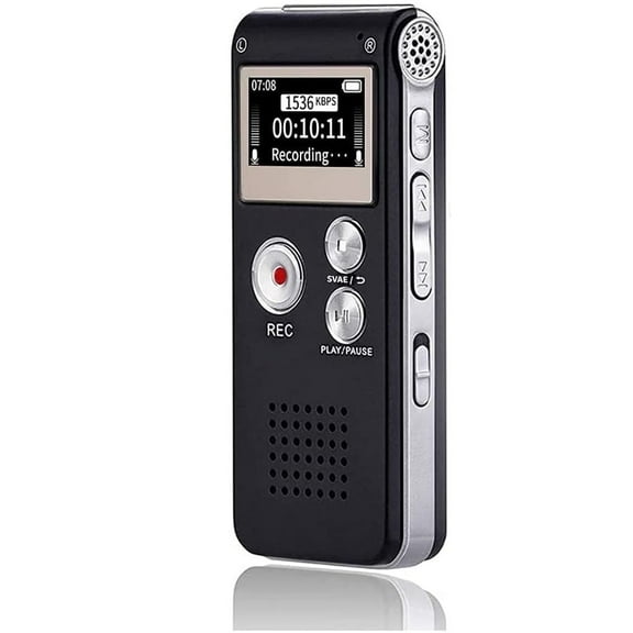 GENREEN USB 8GB Voice Activated Digital Voice Recorder with MP3 Player, Black