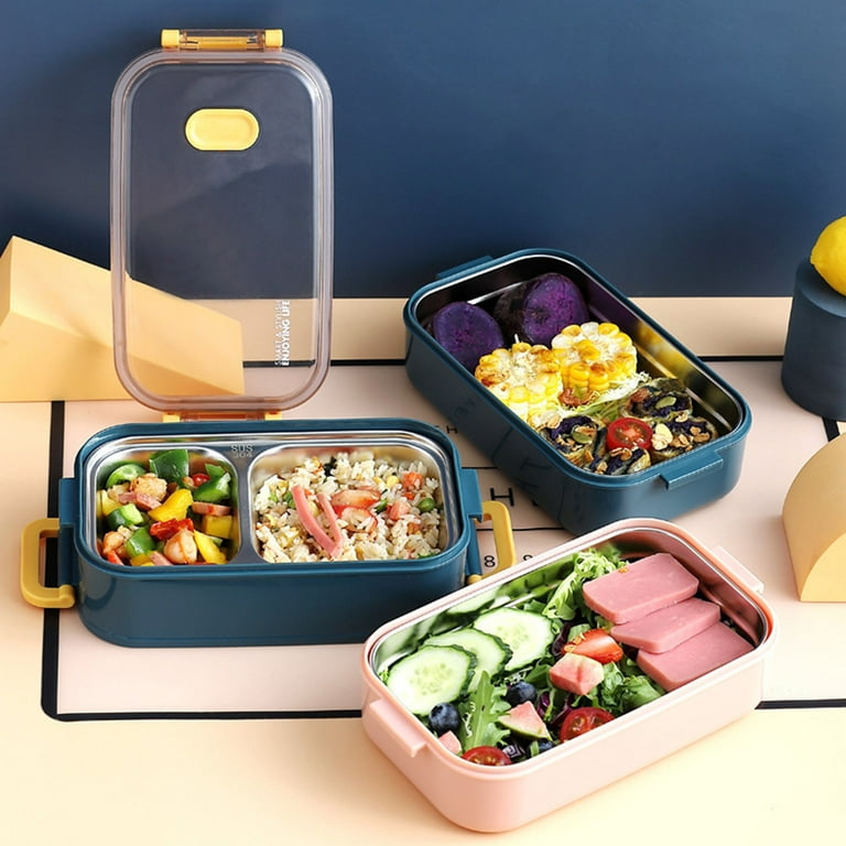 GENEMA Stainless Steel Lunch Box Primary School Lunch Box Office Worker  Lunch Insulated Lunch Boxes Rectangular Insulated Bowls