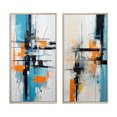 thumbnail image 2 of Designart "Fleeting Patience Minimal Abstract I" Abstract Painting Framed Wall Art Set Of 2 - Modern Blue Frame Gallery Set For Office Decor, 2 of 6