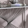 thumbnail image 6 of Furniture of America Jonnah Contemporary Glass Top Console Table in Chrome, 6 of 7