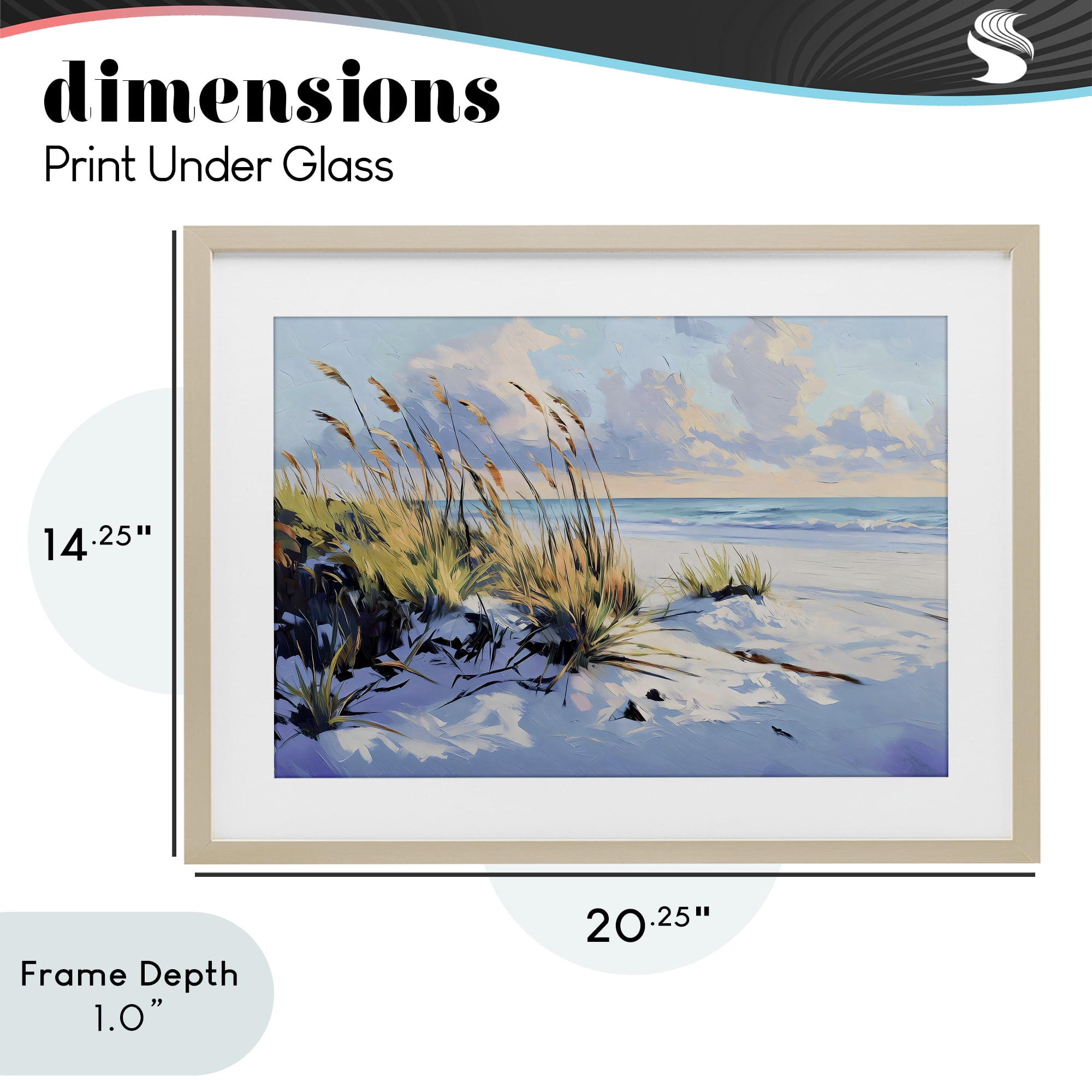 Stupell Industries Grassy Sand Dunes Beach Birch Framed Print Under Glass, design by Gina Kelly