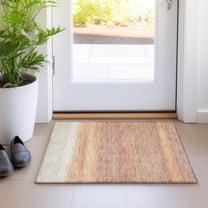 Addison Rugs Chantille Indoor/Outdoor Transitional Stripes Salmon Washable Rectangle Rug, 1'8" x 2'6"